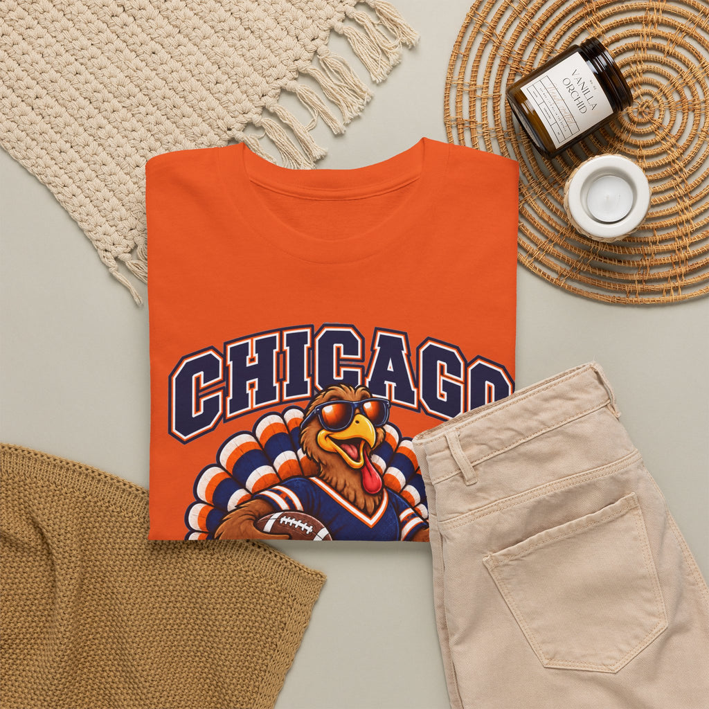 Chicago Thanksgiving Football T-Shirt — Turkey Mascot Game Day Tee