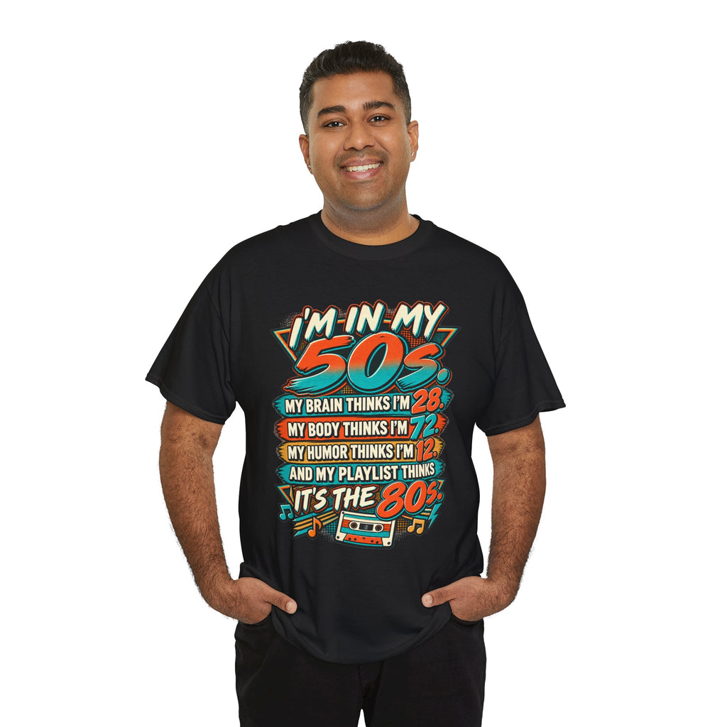 Retro 50s Birthday T‑Shirt — "I'm in My 50s" 80s Playlist Cassette Tee