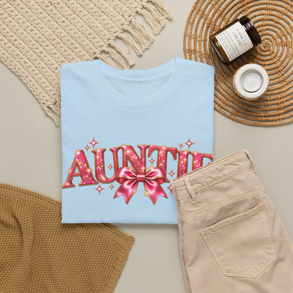 Auntie Graphic T-Shirt | Pink Bow Design