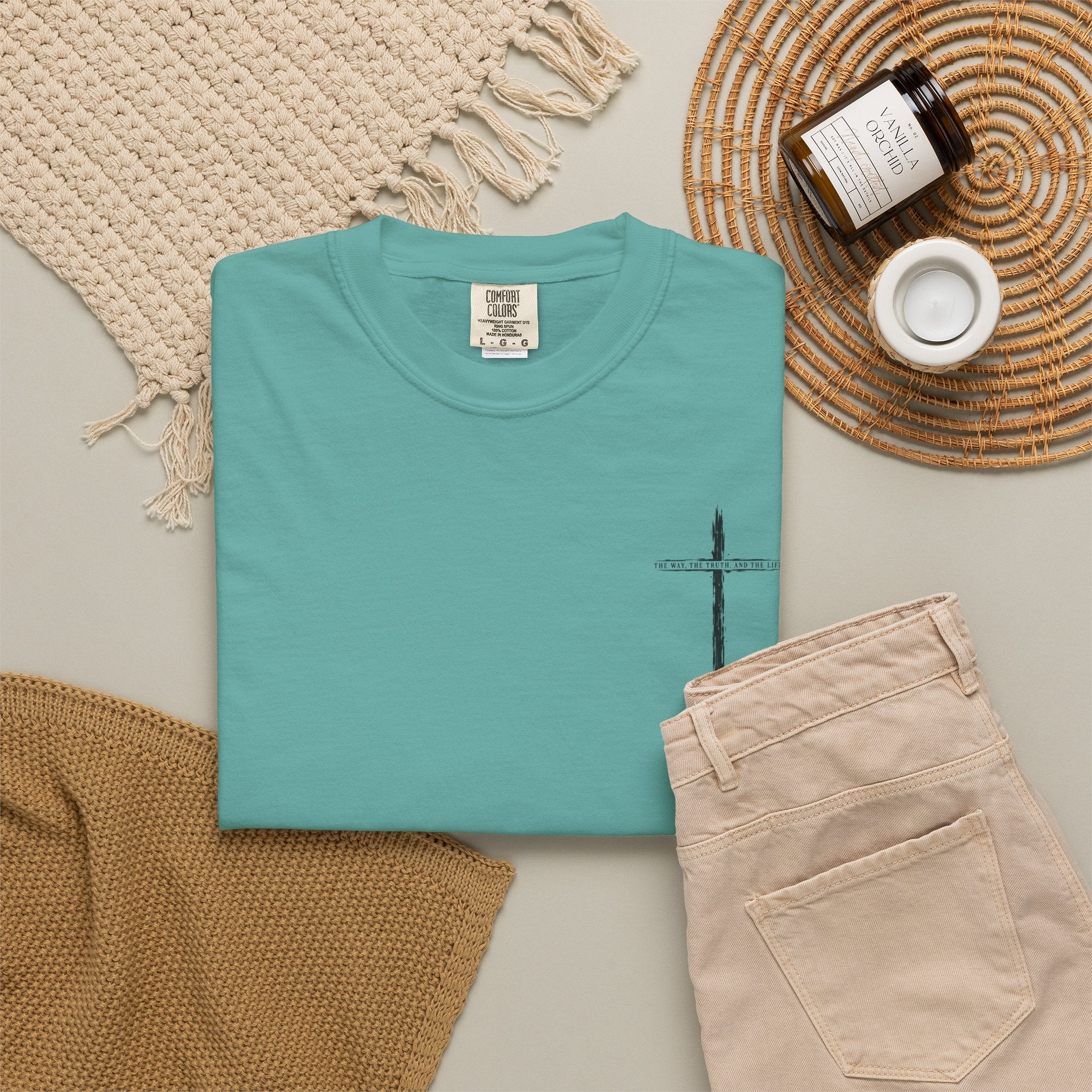 Christian Cross T-Shirt — 'The Way, The Truth, The Life' Religious Tee