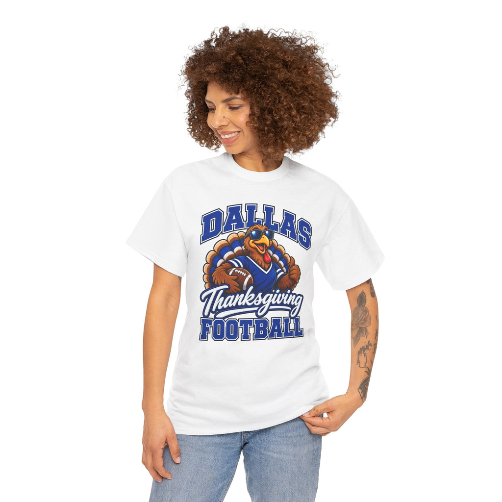 Dallas Thanksgiving Football T-Shirt — Turkey Mascot Game Day Tee