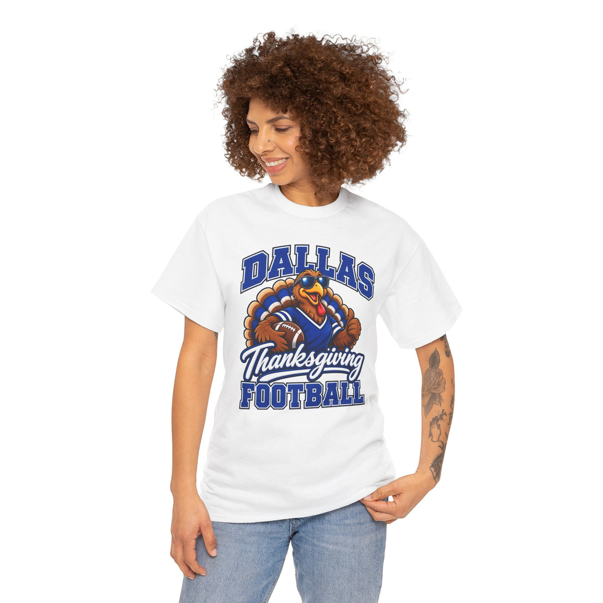 Dallas Thanksgiving Football T-Shirt — Turkey Mascot Game Day Tee
