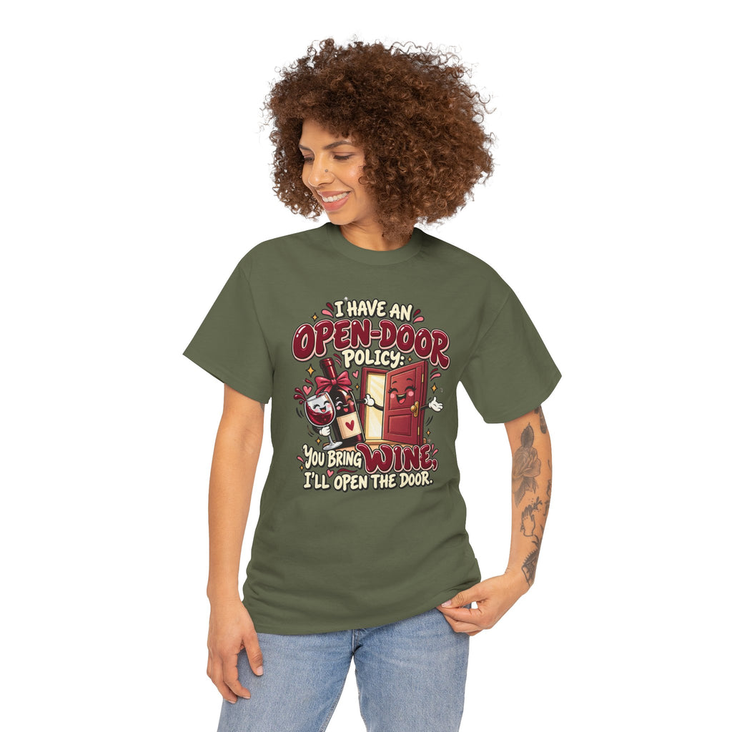 Open-Door Policy Wine Lover T-Shirt