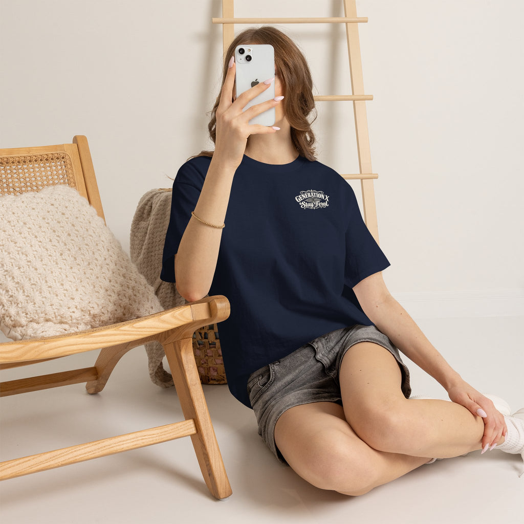 Generation X T‑Shirt — 'Stay Feral' Vintage Whiskey Label Tee (Born 1965–1980)