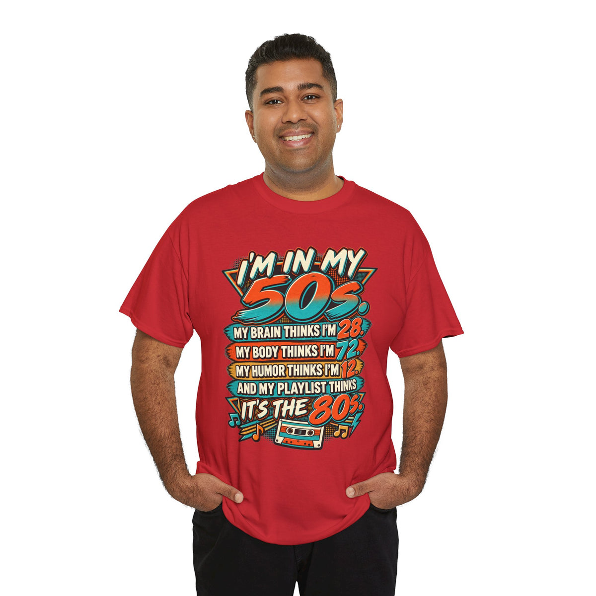 Retro 50s Birthday T‑Shirt — "I'm in My 50s" 80s Playlist Cassette Tee