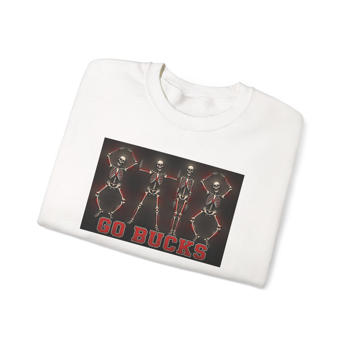 Crewneck Sweatshirt — 'Go Bucks' Dance Skeletons Graphic
