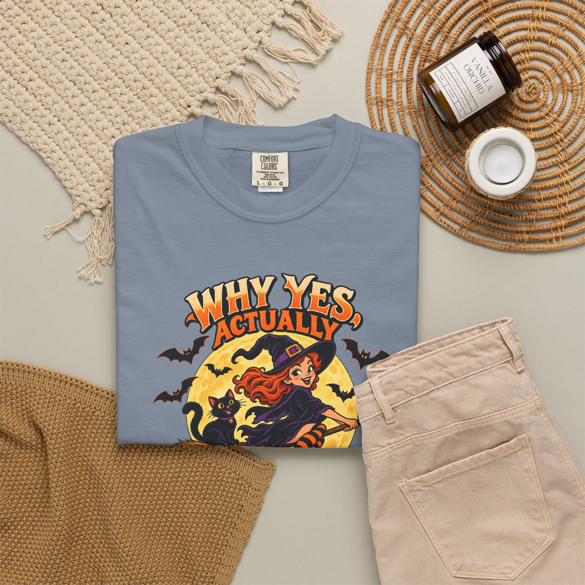 Witch Broom Halloween T-Shirt — "Why Yes Actually I Can Drive A Stick"