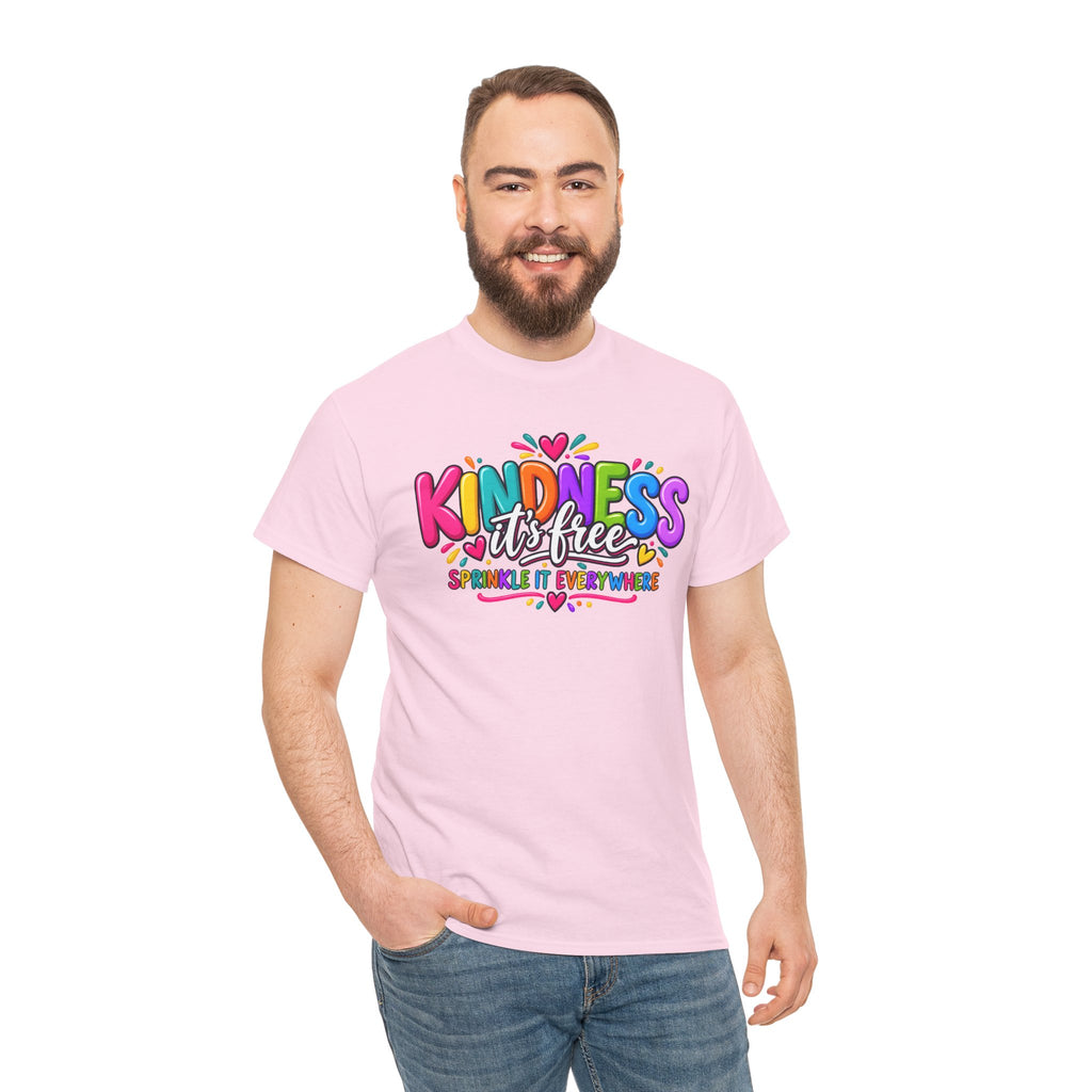 Kindness Is Free Rainbow Tee — Cute Positive Message T-Shirt