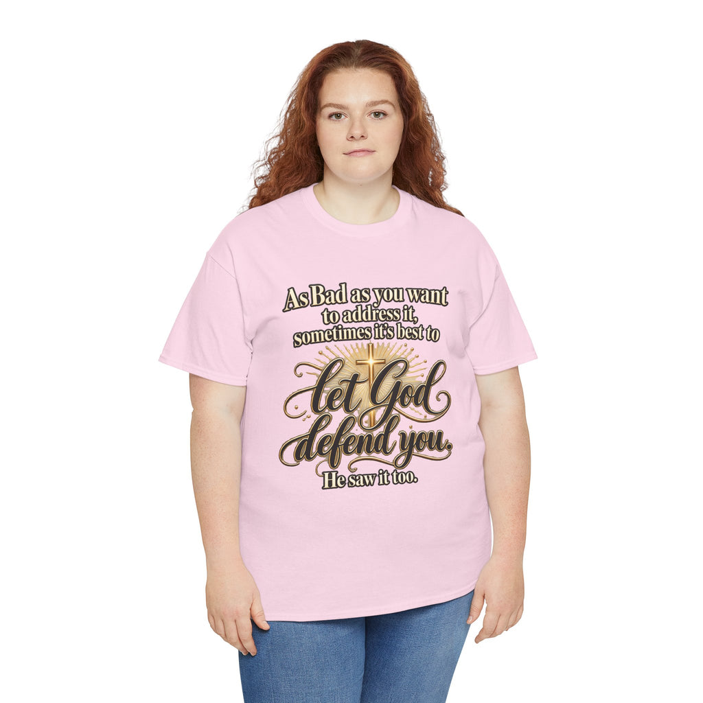 Let God Defend You Inspirational Christian T-Shirt