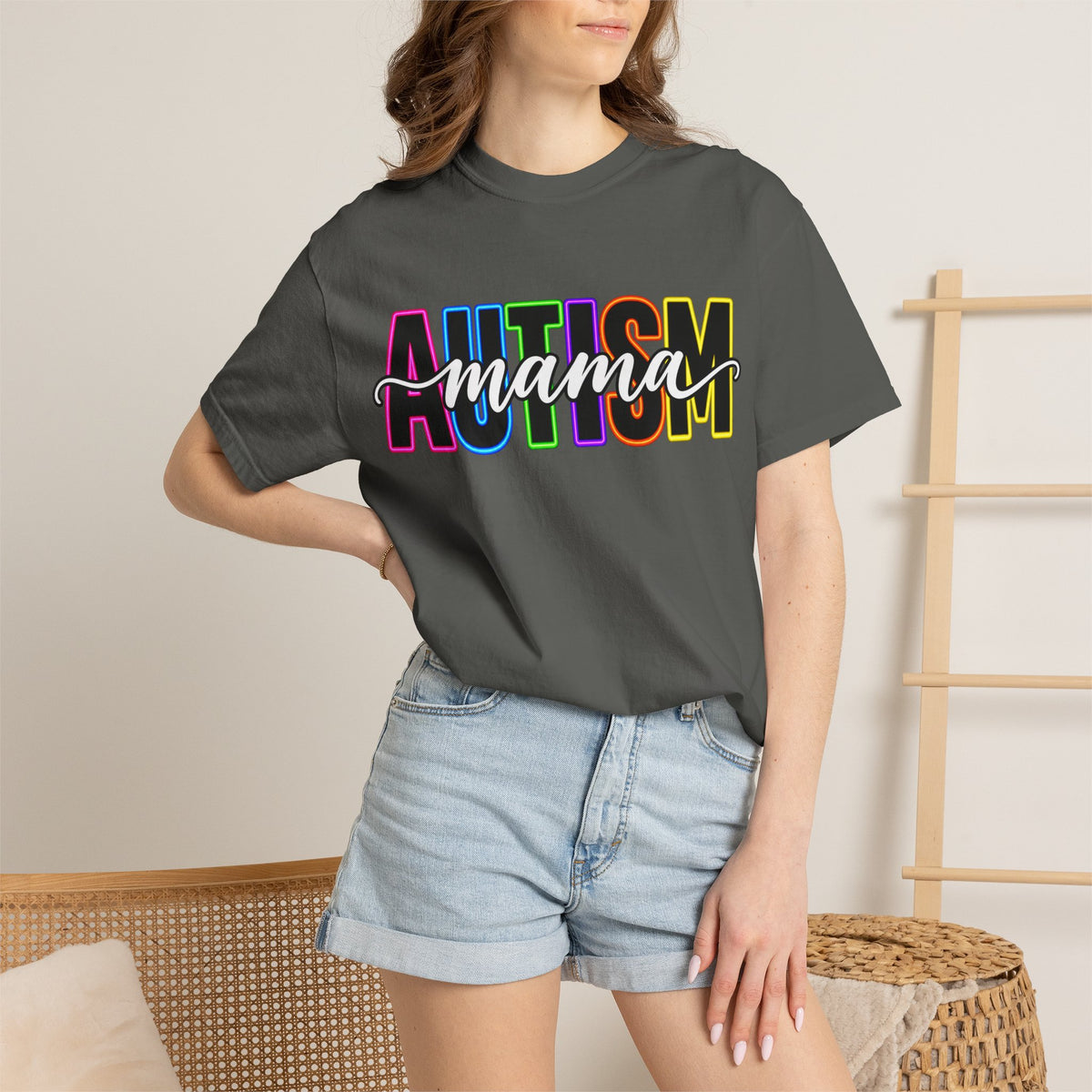 Autism Mama T-Shirt — Colorful Pride Support Tee for Moms