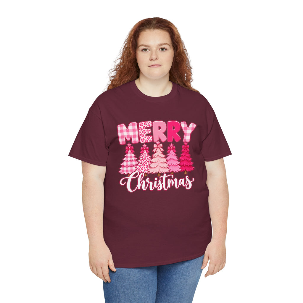 Merry Christmas Pink Christmas Tree T-Shirt
