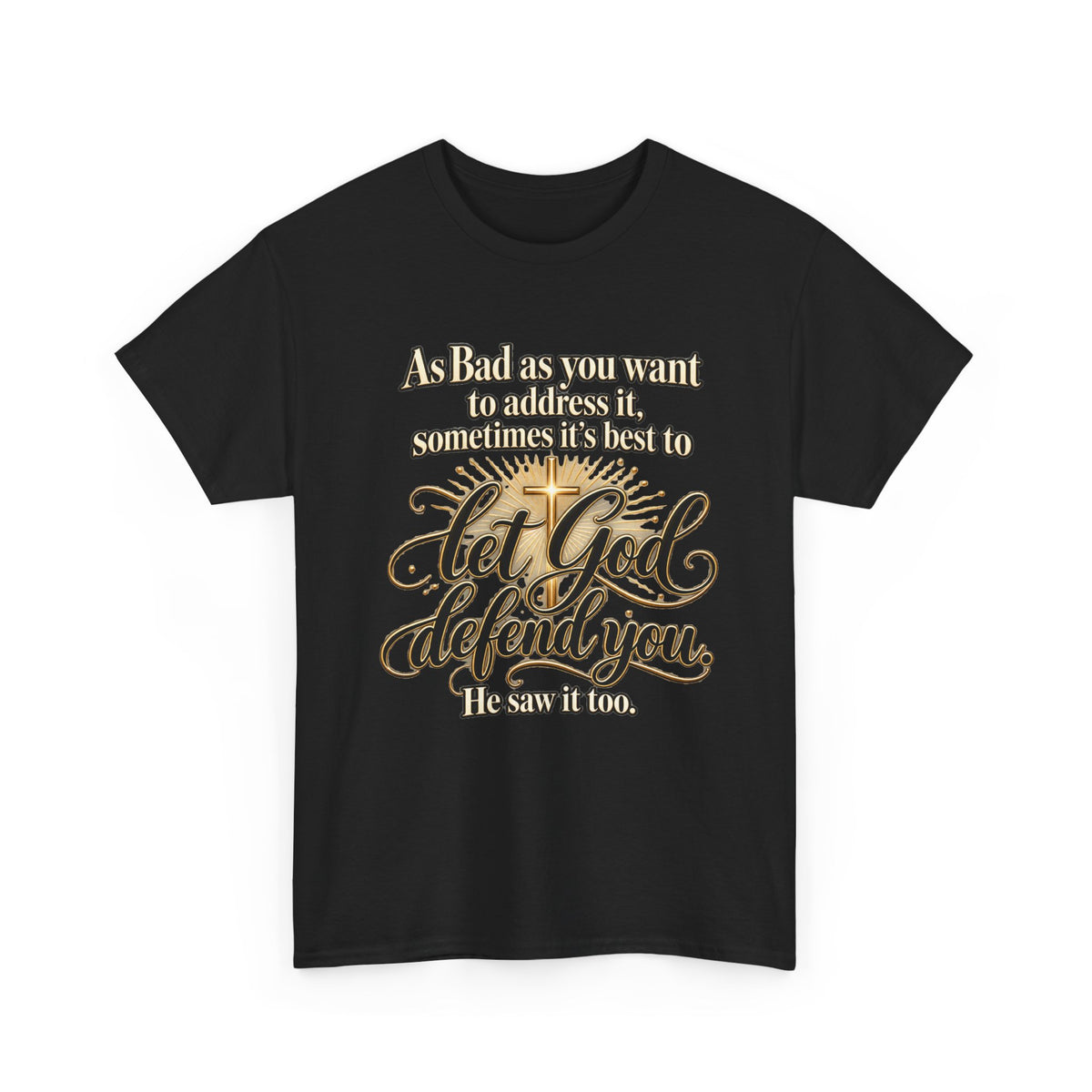 Let God Defend You Inspirational Christian T-Shirt