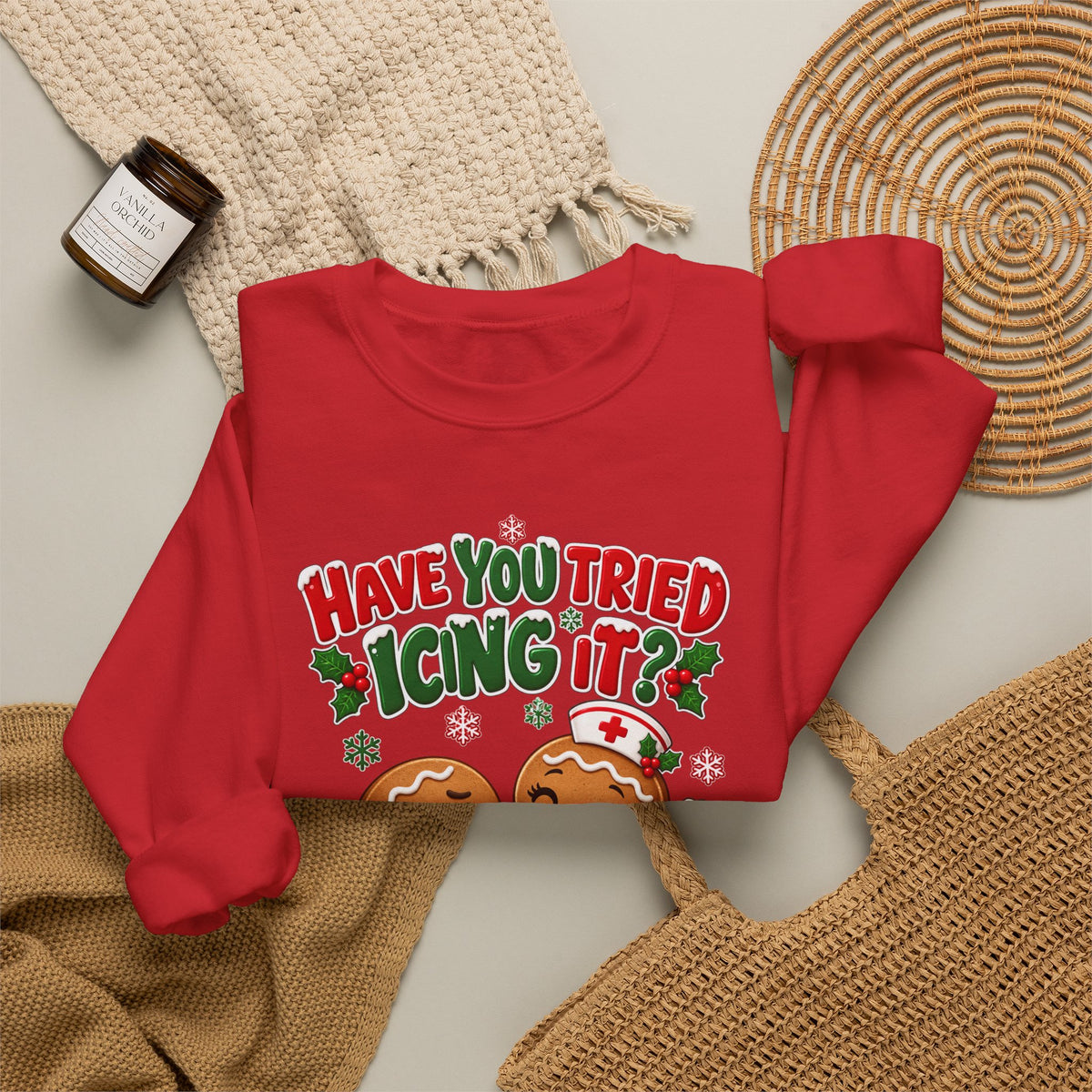 Have You Tried Icing It? Gingerbread Couple Christmas Sweatshirt