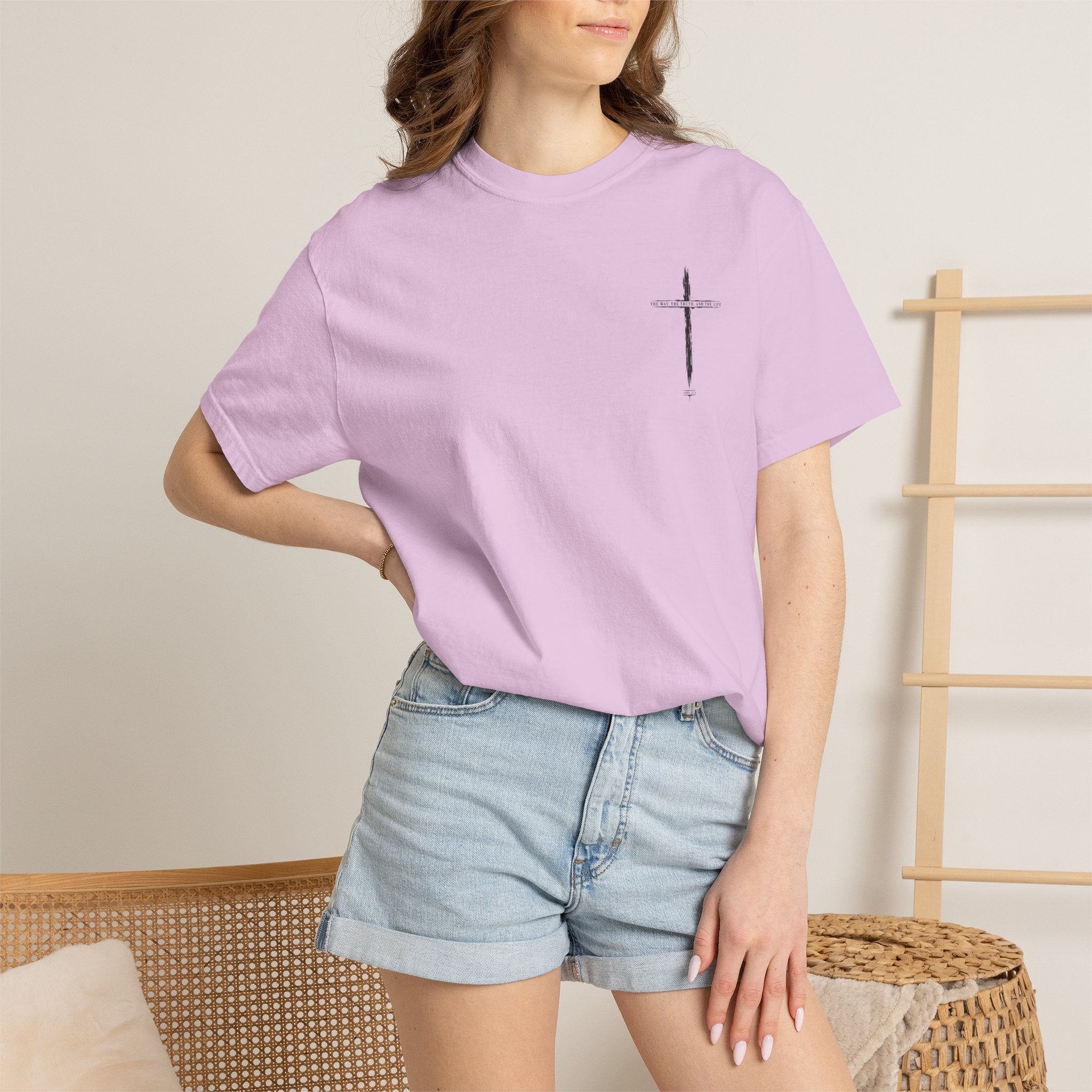 Christian Cross T-Shirt — 'The Way, The Truth, The Life' Religious Tee