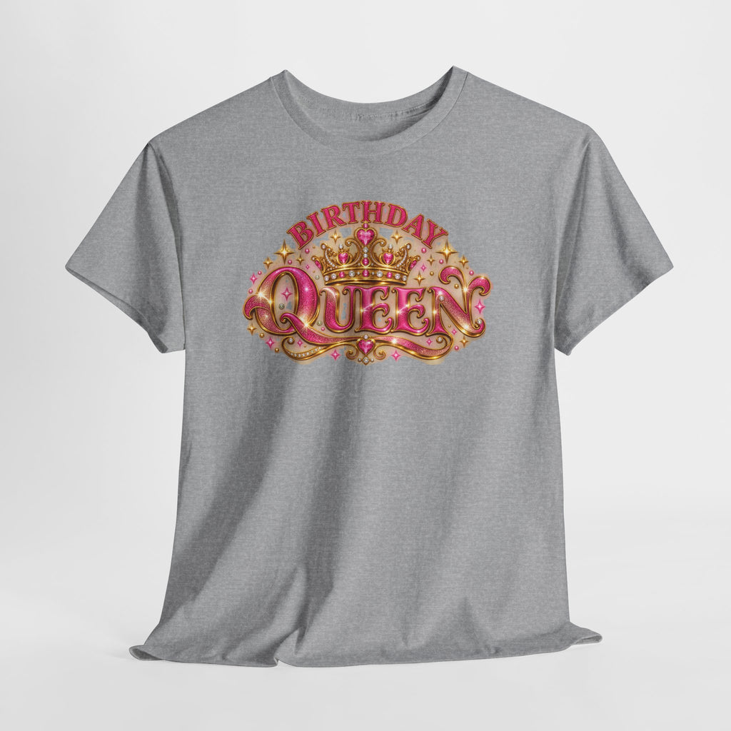 Birthday Queen Graphic T-Shirt | Pink & Gold Crown