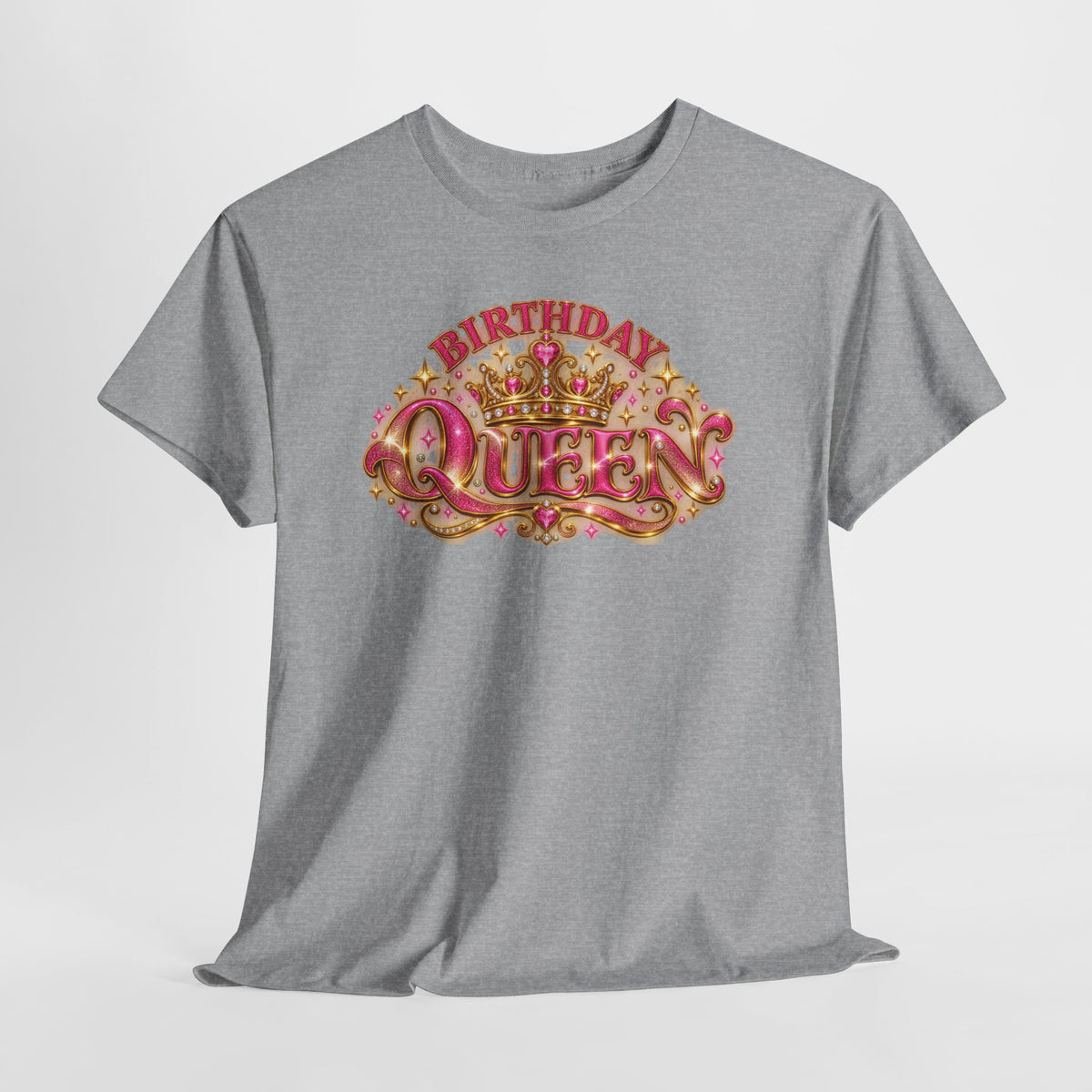 Birthday Queen Graphic T-Shirt | Pink & Gold Crown