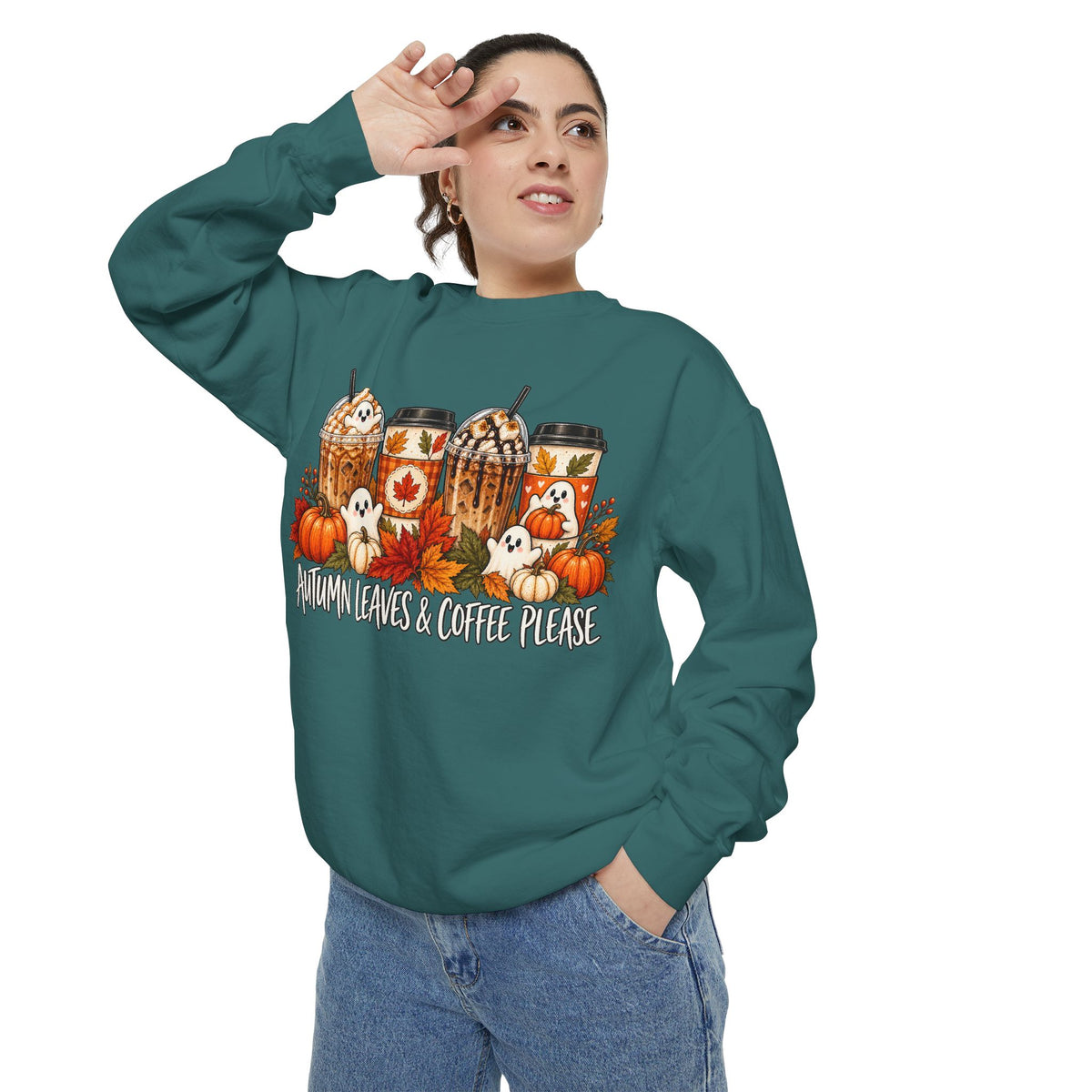 Pumpkin Spice Coffee Sweatshirt — Fall Coffee Lover Graphic Sweatshirt
