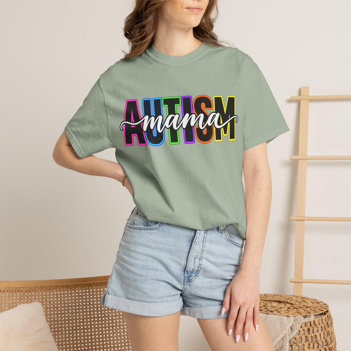 Autism Mama T-Shirt — Colorful Pride Support Tee for Moms