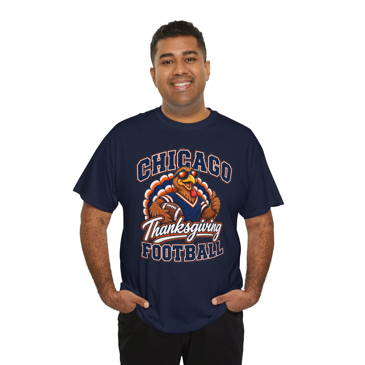 Chicago Thanksgiving Football T-Shirt — Turkey Mascot Game Day Tee