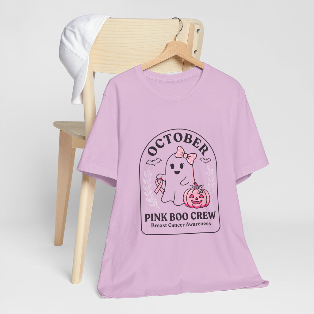 October Pink Boo Crew Tee — Breast Cancer Awareness Ghost T-Shirt