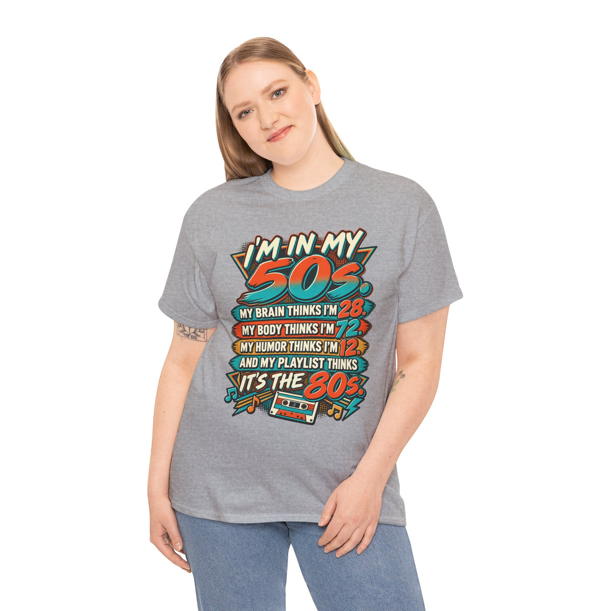 Retro 50s Birthday T‑Shirt — "I'm in My 50s" 80s Playlist Cassette Tee