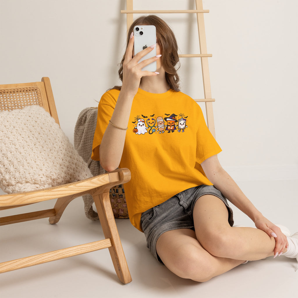 Halloween Candy Characters Tee — Cute Trick-or-Treat Ghosts & Candy Corn Shirt