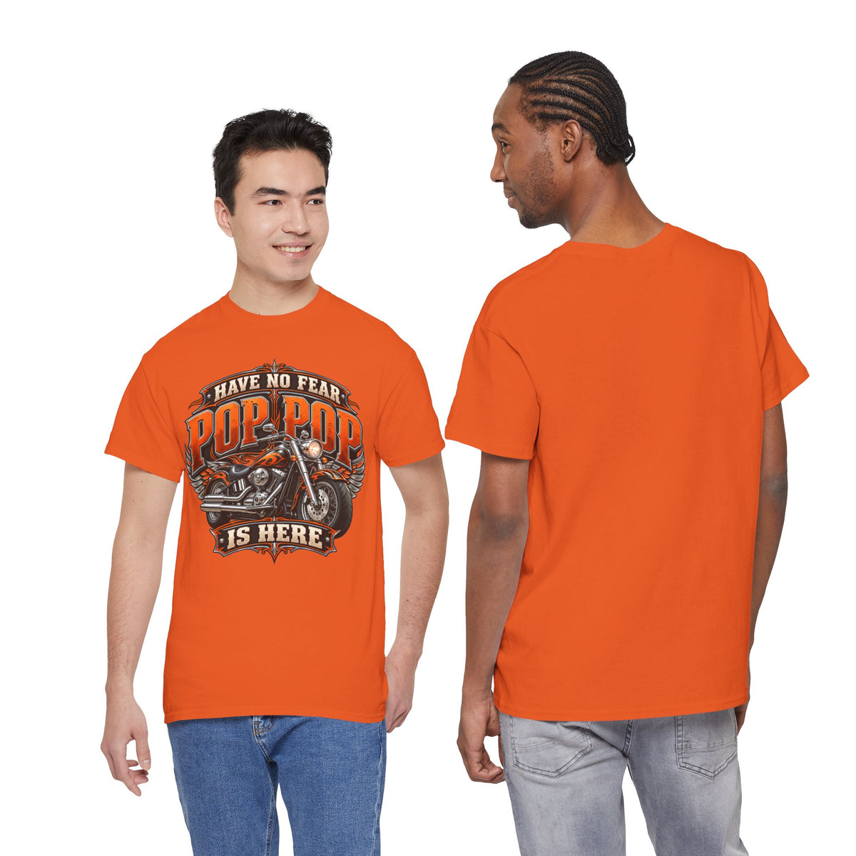 Pop Pop Is Here Motorcycle Dad T-Shirt