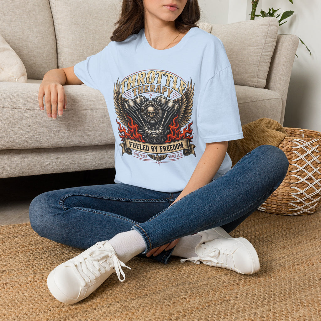 Throttle Therapy Motorcycle T‑Shirt — Fueled by Freedom Riding Tee