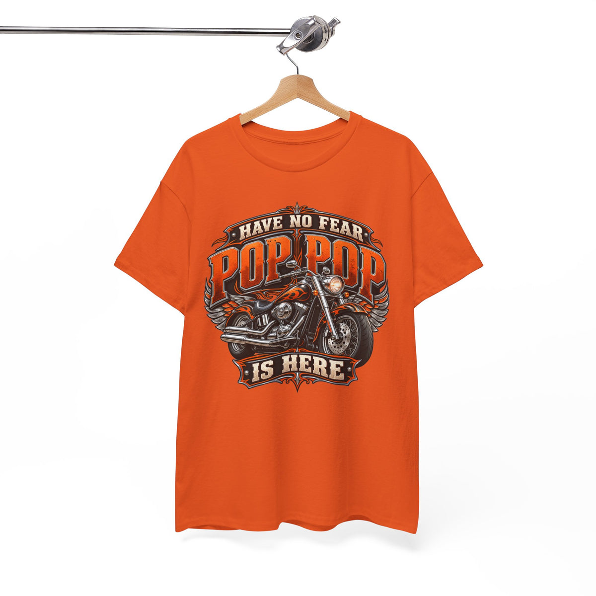 Pop Pop Is Here Motorcycle Dad T-Shirt