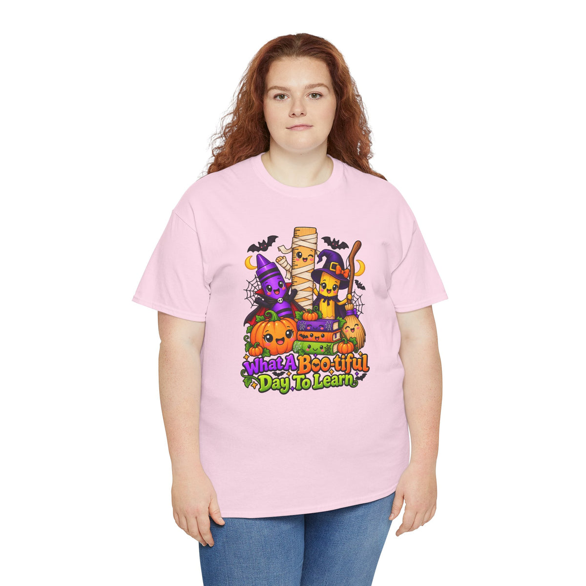 Halloween Teacher Tee — "What A Boo-tiful Day To Learn" Kids' Classroom Shirt