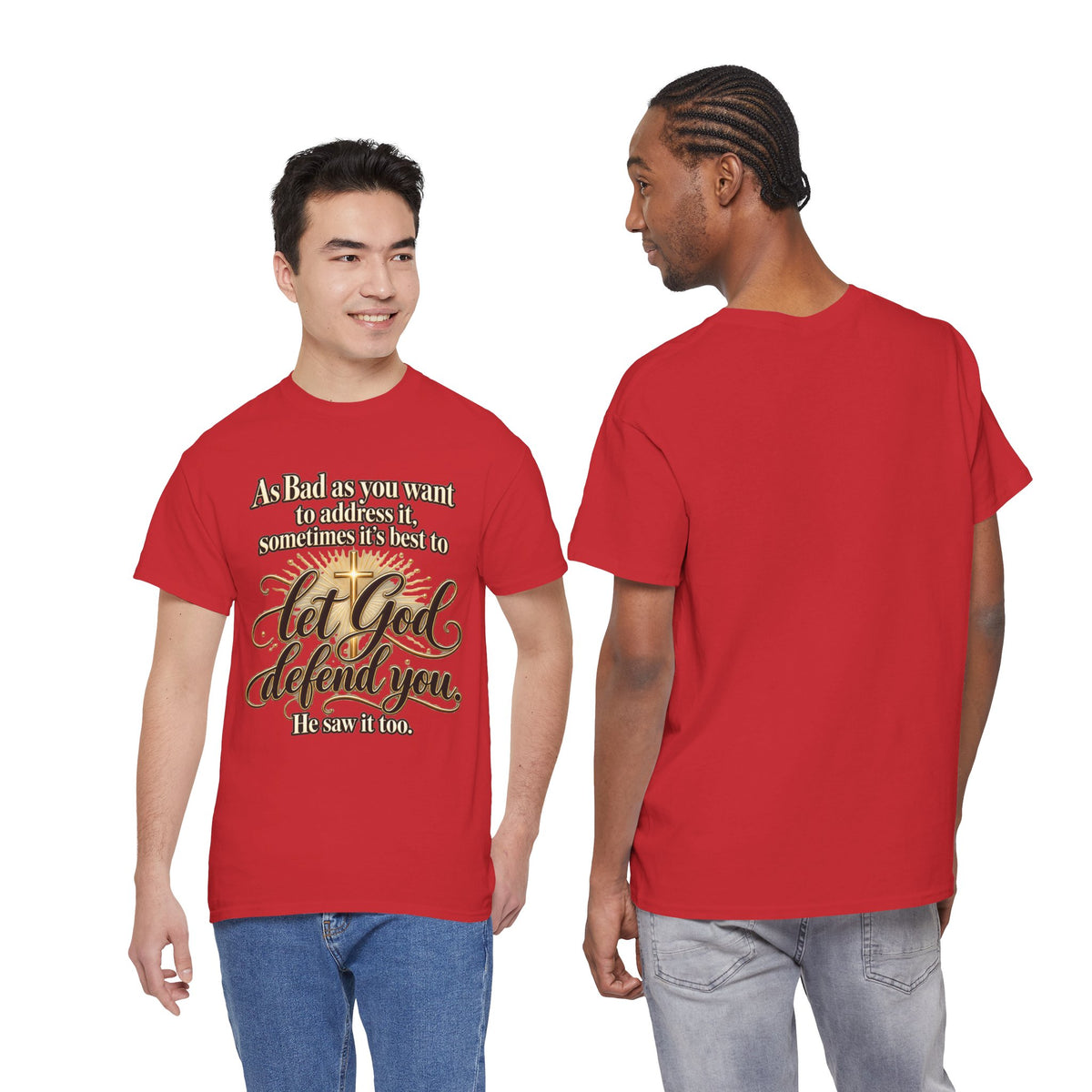 Let God Defend You Inspirational Christian T-Shirt