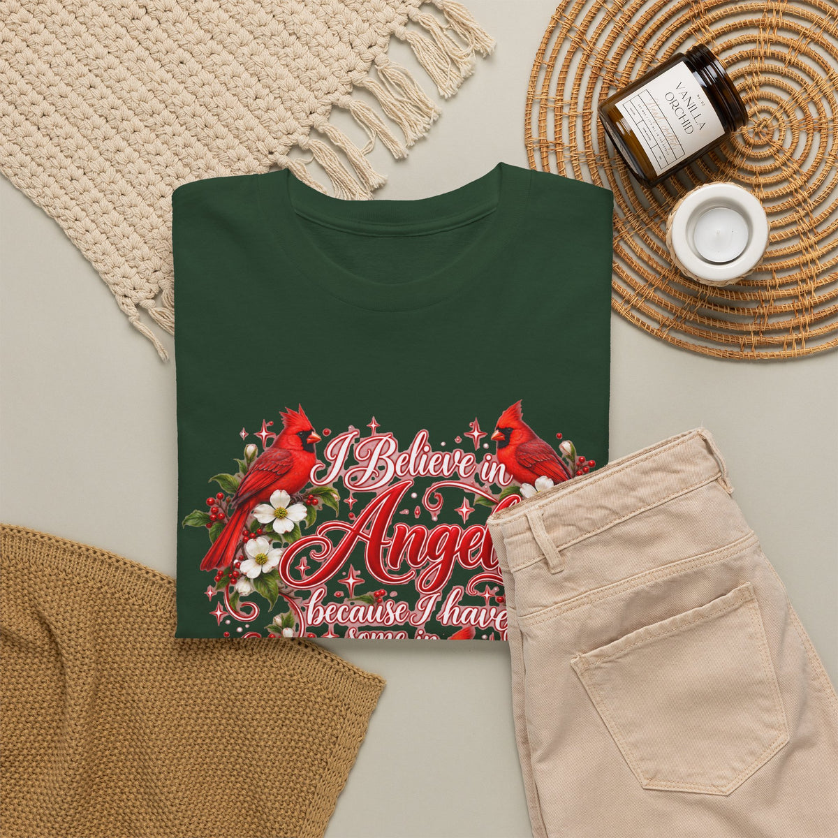 Angels from Heaven Cardinal Christmas T-Shirt