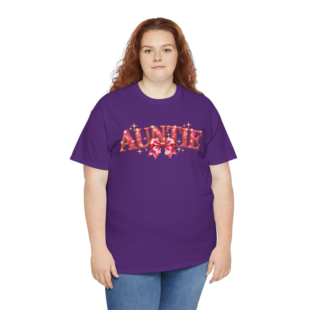 Auntie Graphic T-Shirt | Pink Bow Design