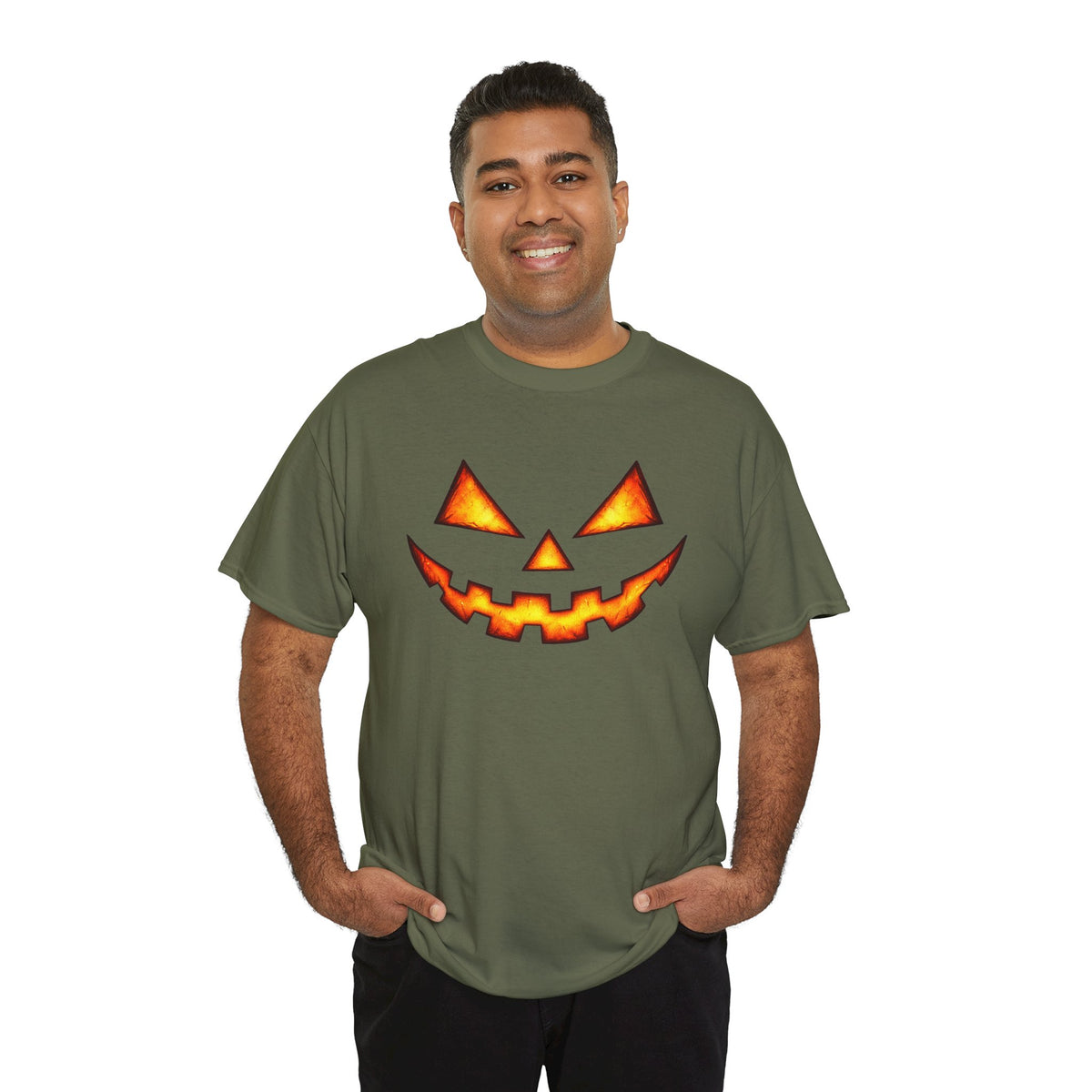 Jack-O'-Lantern Pumpkin Scary Face T-Shirt — Halloween Horror Costume Tee