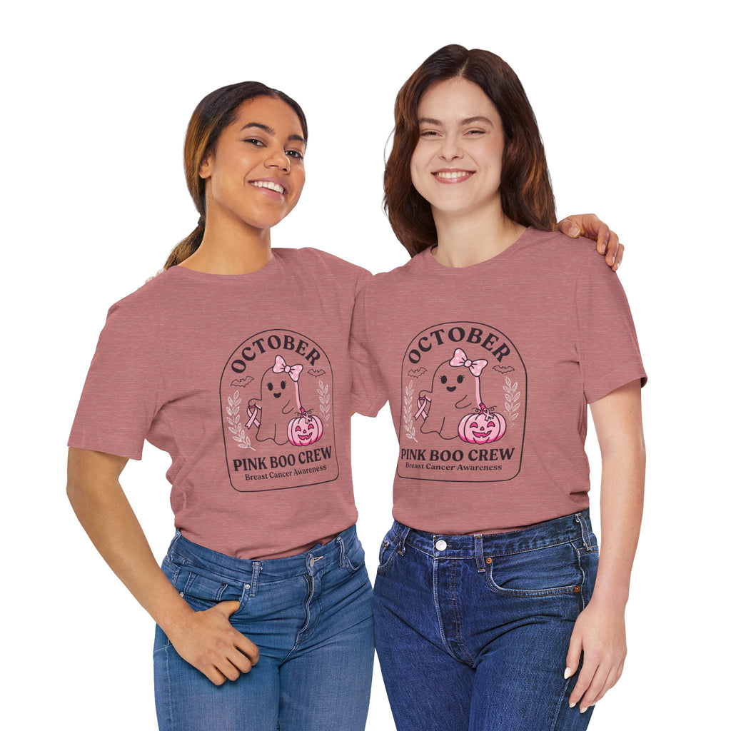 October Pink Boo Crew Tee — Breast Cancer Awareness Ghost T-Shirt