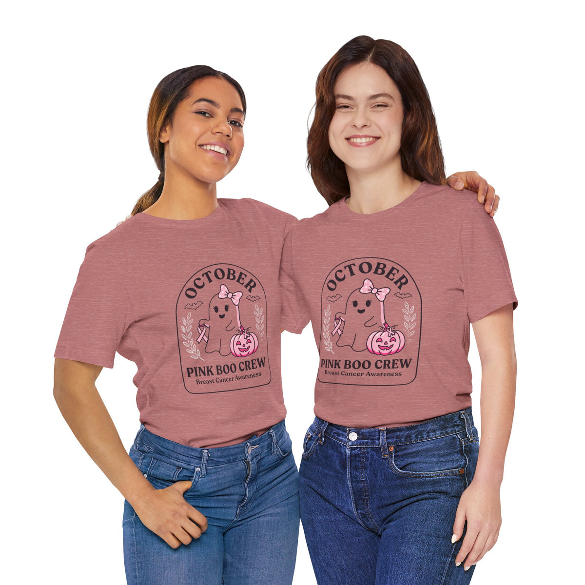 October Pink Boo Crew Tee — Breast Cancer Awareness Ghost T-Shirt