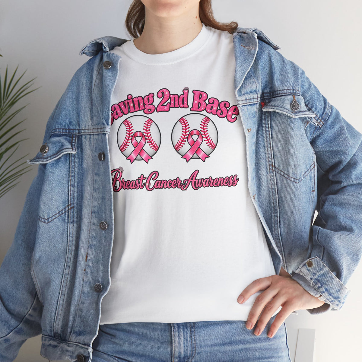 Saving 2nd Base Breast Cancer Awareness T-Shirt