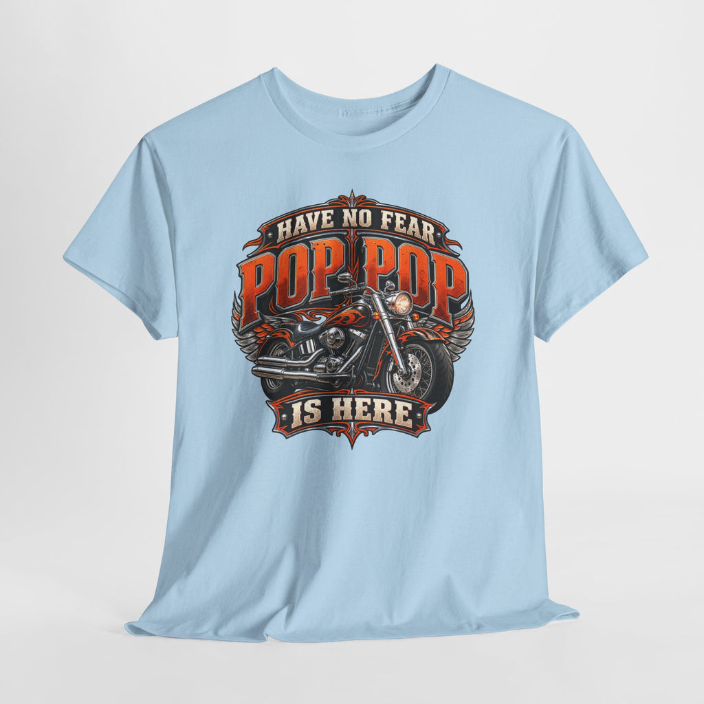 Pop Pop Is Here Motorcycle Dad T-Shirt
