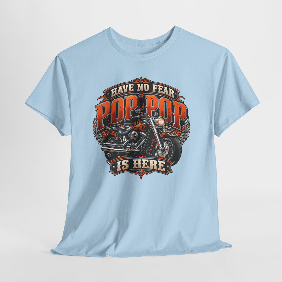 Pop Pop Is Here Motorcycle Dad T-Shirt