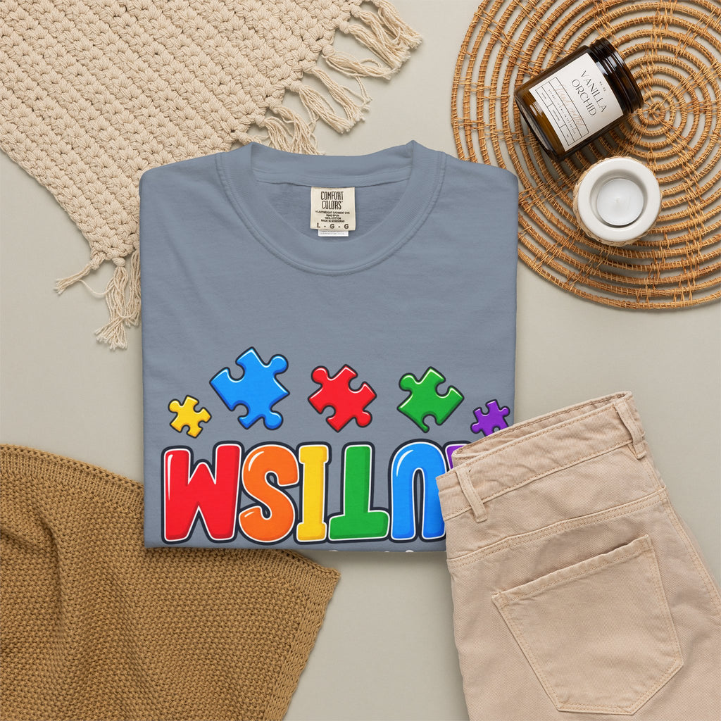 Autism Awareness T-Shirt — "Seeing the World From a Different Angle" Puzzle Design