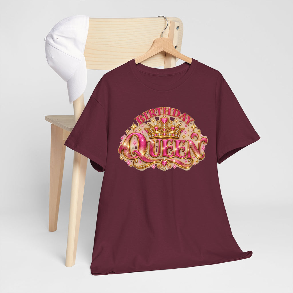 Birthday Queen Graphic T-Shirt | Pink & Gold Crown