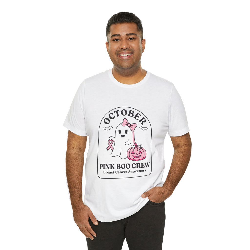 October Pink Boo Crew Tee — Breast Cancer Awareness Ghost T-Shirt