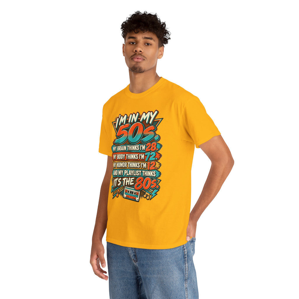 Retro 50s Birthday T‑Shirt — "I'm in My 50s" 80s Playlist Cassette Tee