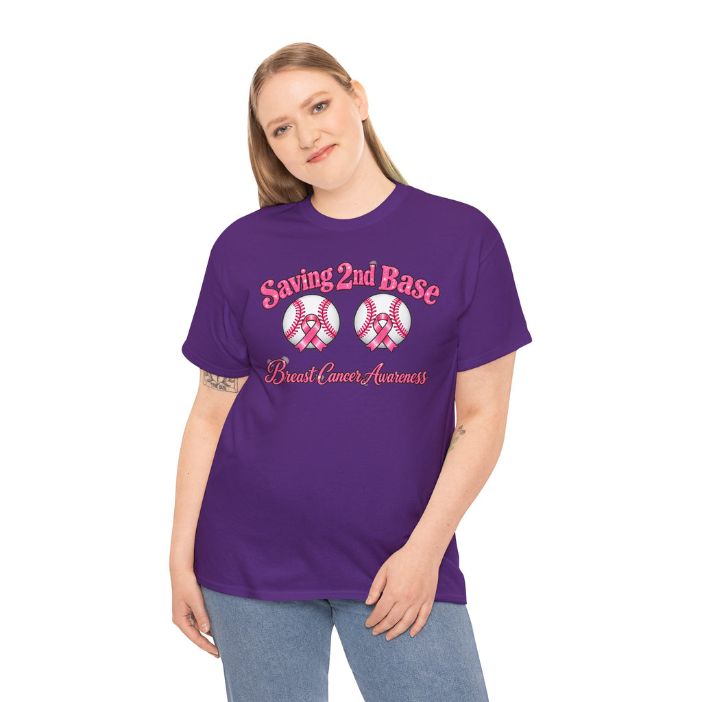 Saving 2nd Base Breast Cancer Awareness T-Shirt
