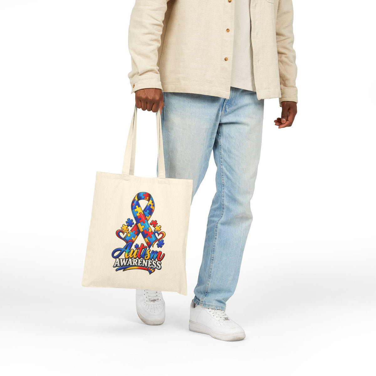 Eco Canvas Tote — Colorful Floral Buddha Design