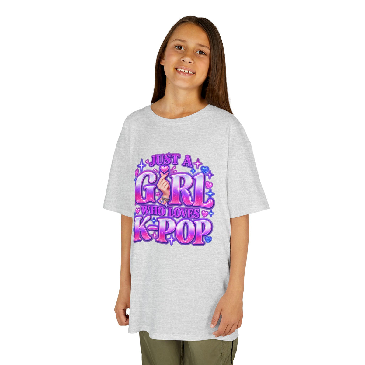 Kids T‑Shirt — "Just a Girl Who Loves K‑Pop" Cute K‑Pop Fan Tee