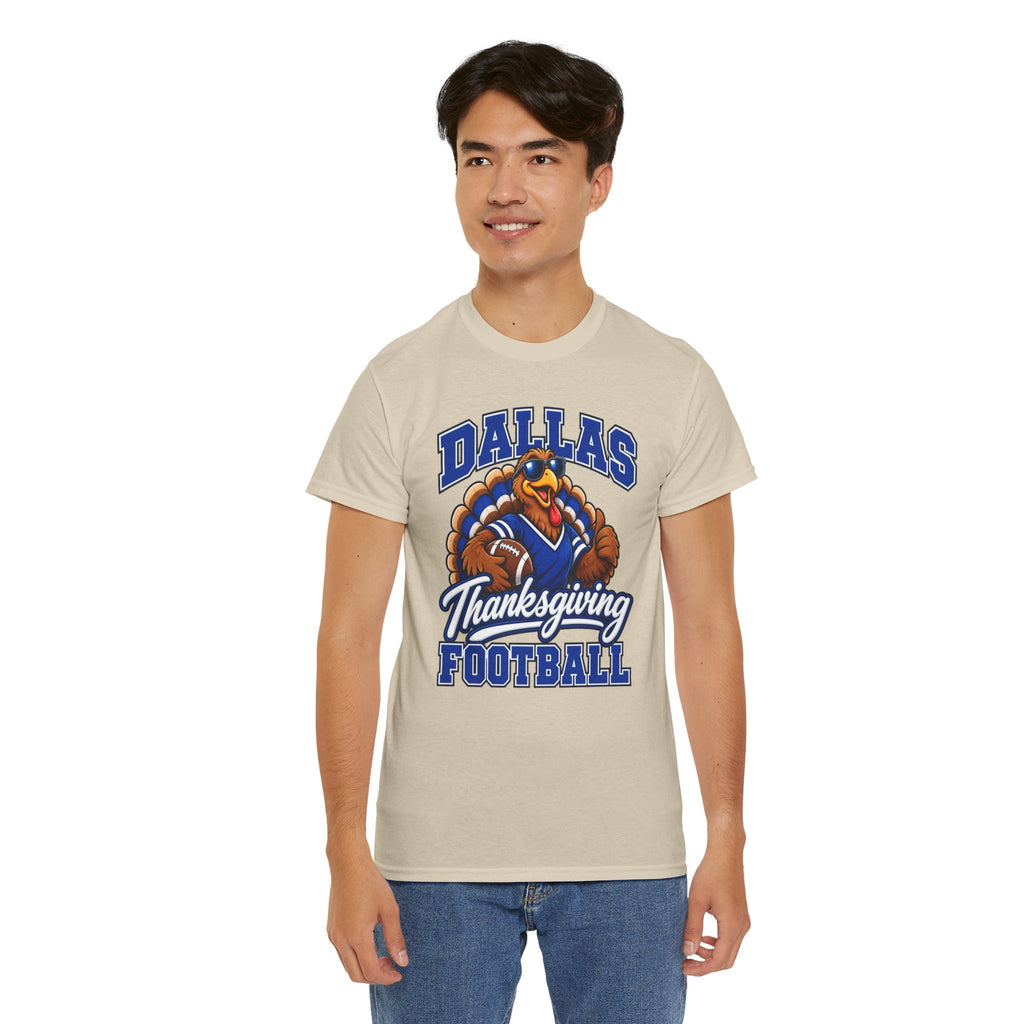 Dallas Thanksgiving Football T-Shirt — Turkey Mascot Game Day Tee