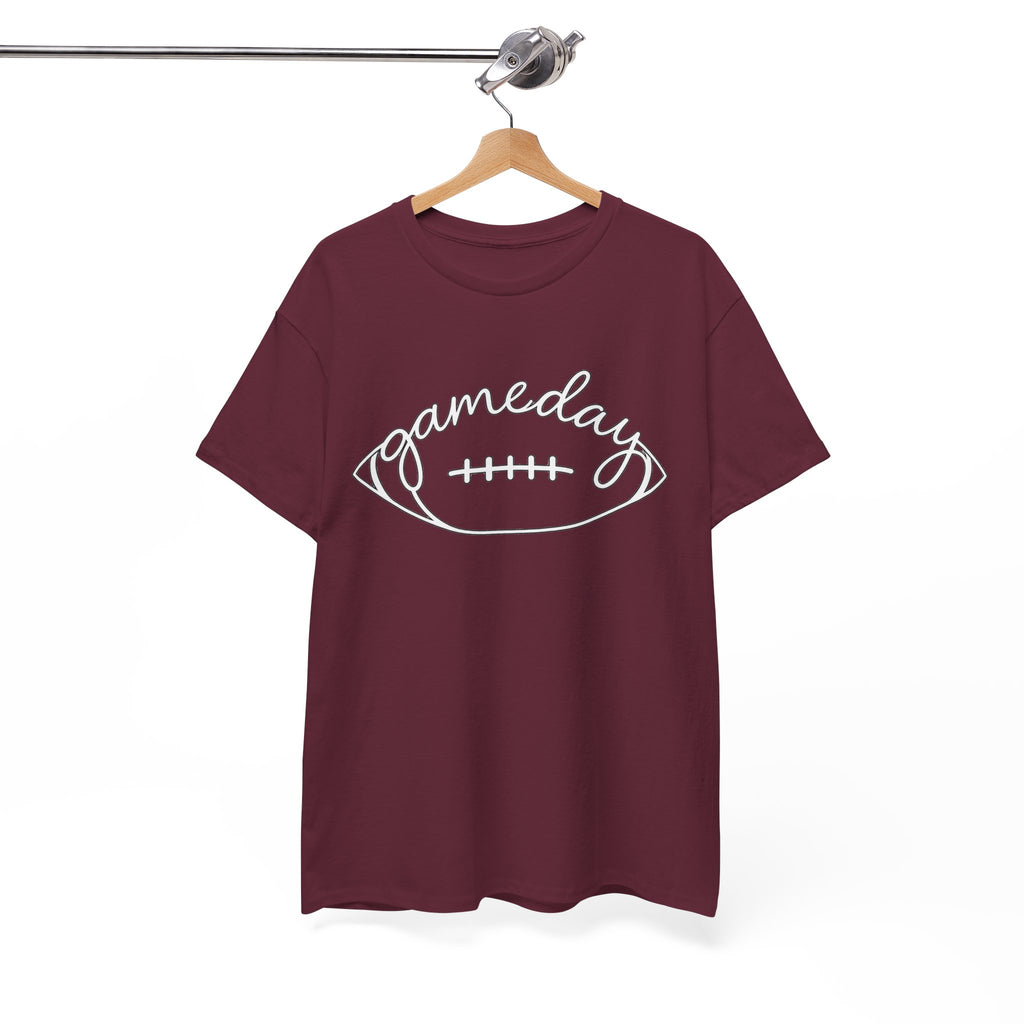 Gameday Football Tee — 'gameday' Script Football Graphic T-Shirt