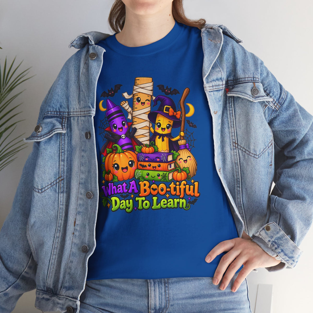 Halloween Teacher Tee — "What A Boo-tiful Day To Learn" Kids' Classroom Shirt