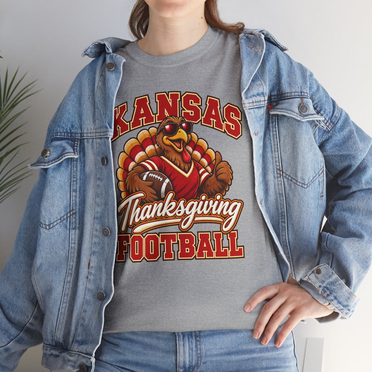 Kansas Thanksgiving Football T‑Shirt — Turkey Mascot Holiday Game Tee
